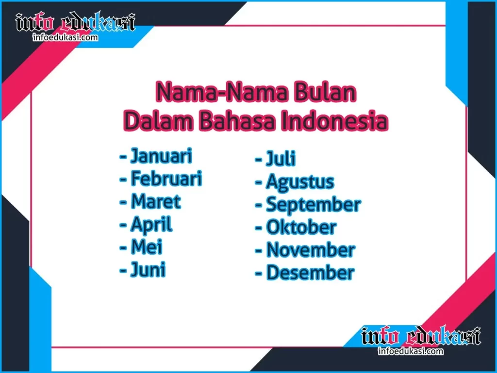 Nama Nama Bulan Bahasa Indonesia
